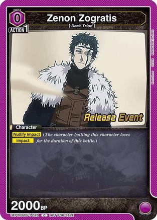Zenon Zogratis (020) (UEPR/BCV-1-020) - UE08BT Black Clover Release Event Cards