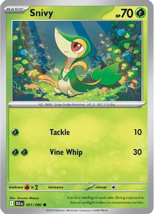 Snivy 001/086 - SV Black Bolt Holofoil
