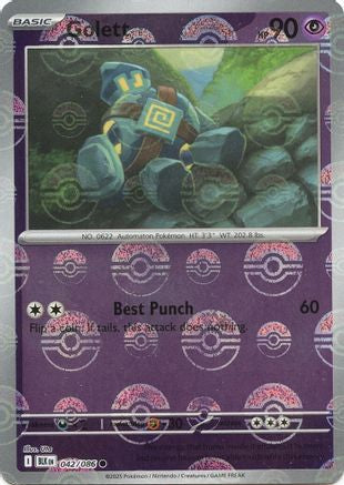 Golett (Poke Ball Pattern) 042/086 - SV Black Bolt - Holofoil