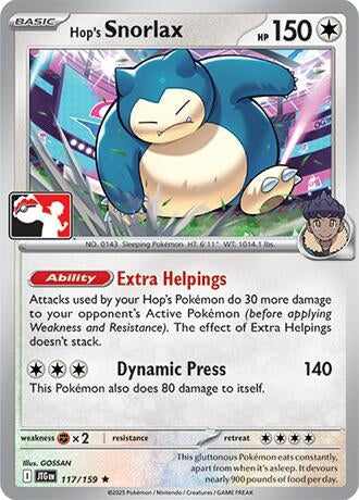 Hop's Snorlax (117/159) (Prize Pack Series Cards)