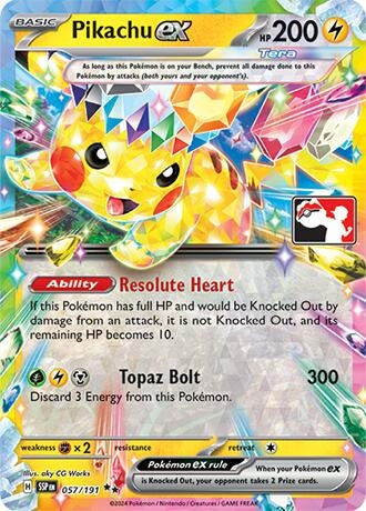 Pikachu ex (057/191) (Prize Pack Series Cards)