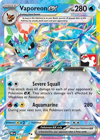 Vaporeon ex (023/131) (Prize Pack Series Cards)