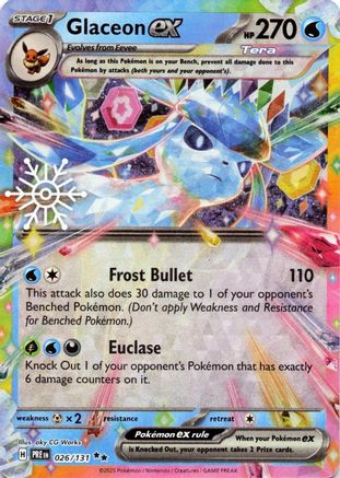 Glaceon ex (Holiday Calendar) 026/131 - SV Prismatic Evolutions Holofoil