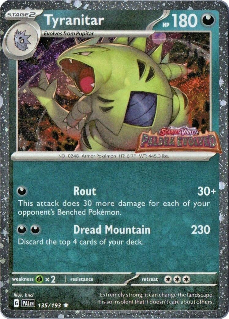 Tyranitar (Paldea Evolved Stamp) (135/193) (Miscellaneous Cards & Products) (MCAP)