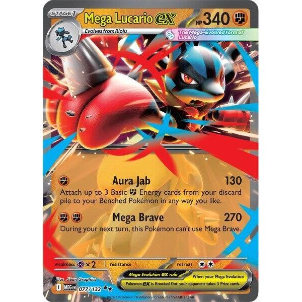 Mega Lucario ex (077/132) (ME01: Mega Evolution)