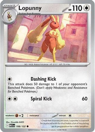 Lopunny 108 - ME01 Mega Evolution Reverse Holofoil