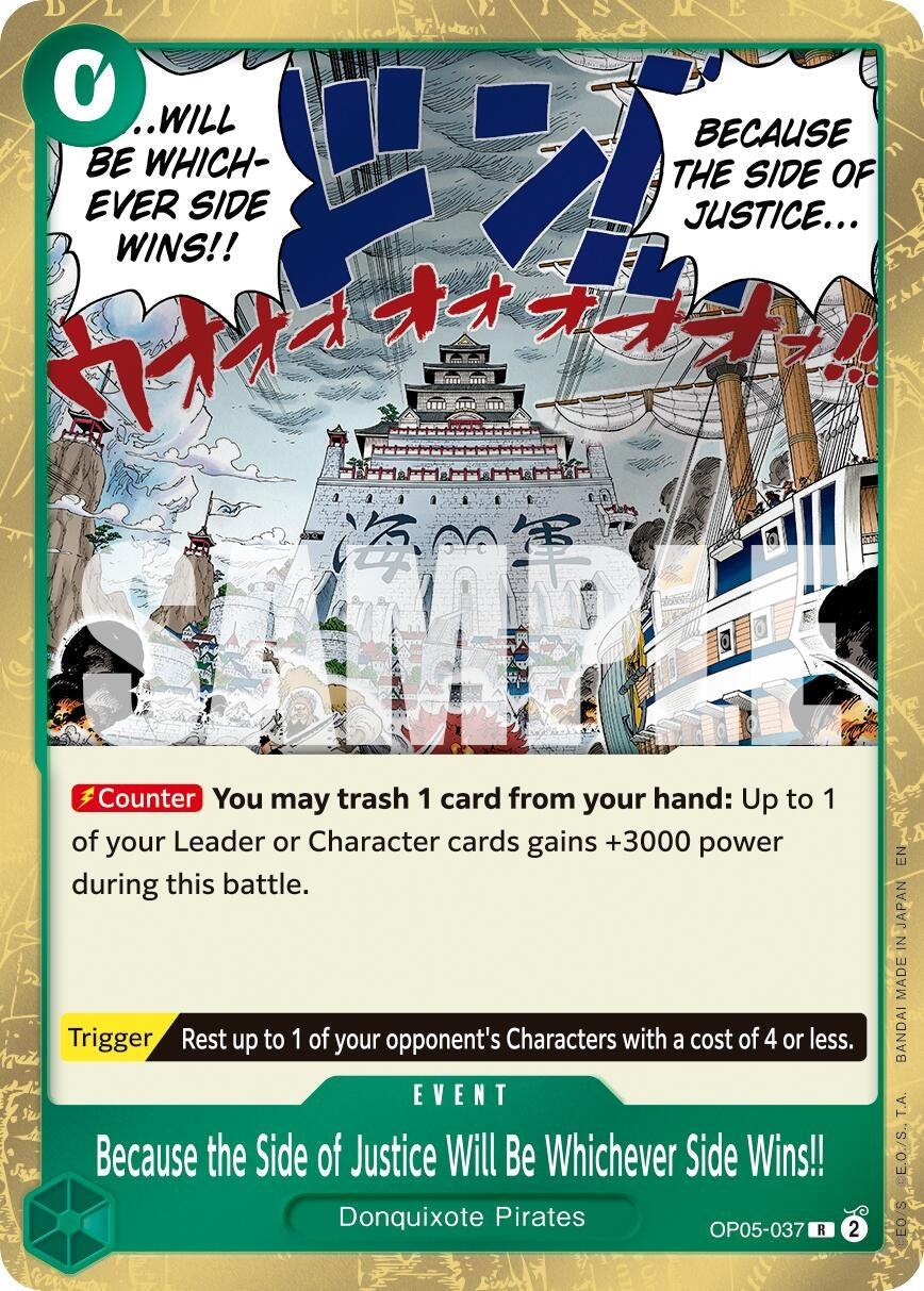 Because the Side of Justice Will Be Whichever Side Wins!! (Reprint) (OP05-037) (Premium Booster -The Best- Vol. 2) (PRB-02)