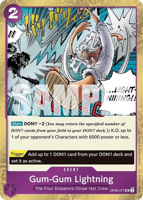 Gum-Gum Lightning (Pirate Foil) (OP09-077) (Premium Booster -The Best- Vol. 2) (PRB-02)