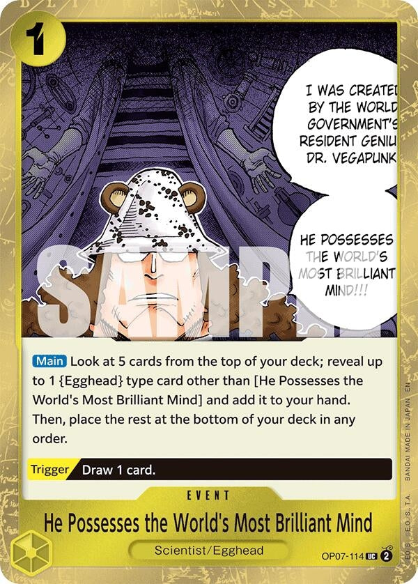 He Possesses the World's Most Brilliant Mind (Pirate Foil) (OP07-114) (Premium Booster -The Best- Vol. 2) (PRB-02)