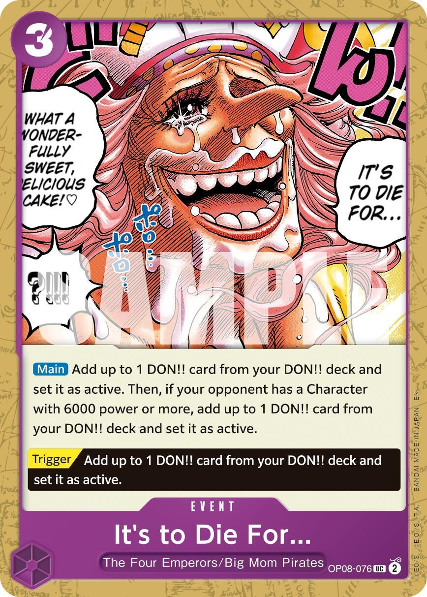 It's to Die For (Reprint) (OP08-076) (Premium Booster -The Best- Vol. 2) (PRB-02)