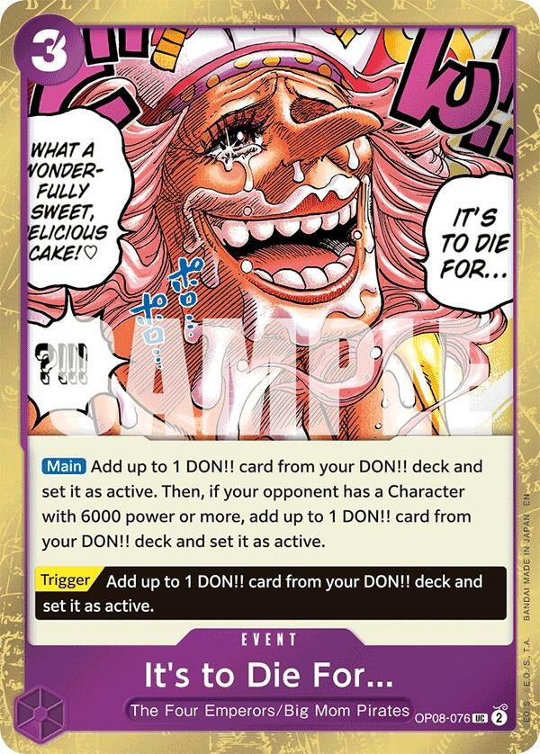 It's to Die For (Pirate Foil) (OP08-076) (Premium Booster -The Best- Vol. 2) (PRB-02)