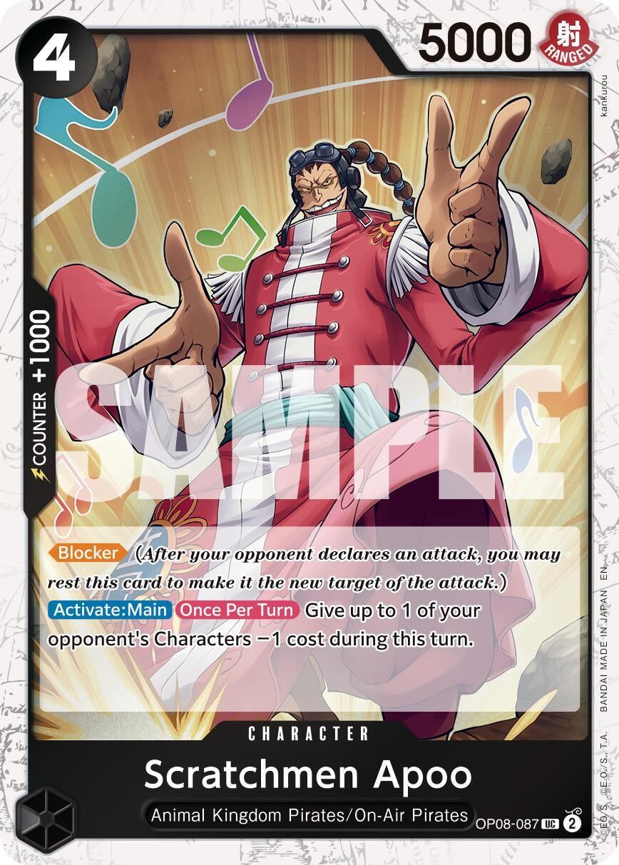 Scratchmen Apoo - OP08-087 (Pirate Foil) (OP08-087) (Premium Booster -The Best- Vol. 2) (PRB-02)