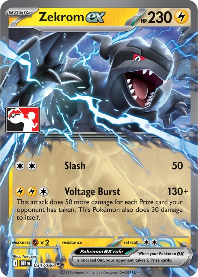 Zekrom ex - 034/086 (Left Stamp) (034/086) (Prize Pack Series Cards)