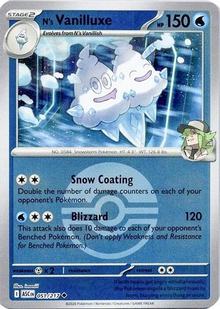 N's Vanilluxe (Poke Ball) 051 - ME Ascended Heroes Reverse Holofoil