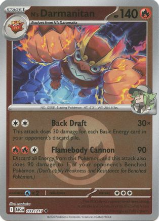 N's Darmanitan (Energy Symbol Pattern) 033 - ME Ascended Heroes Reverse Holofoil
