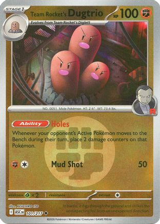 Team Rocket's Dugtrio (Energy Symbol Pattern) 101/217 - ME Ascended Heroes Reverse Holofoil