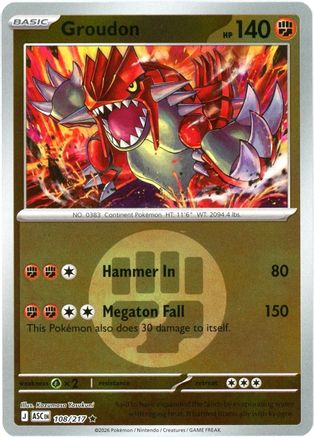 Groudon (Energy Symbol Pattern) 108 - ME Ascended Heroes Reverse Holofoil