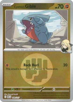 Cynthia's Gible (Energy Symbol Pattern) 109 - ME Ascended Heroes Reverse Holofoil