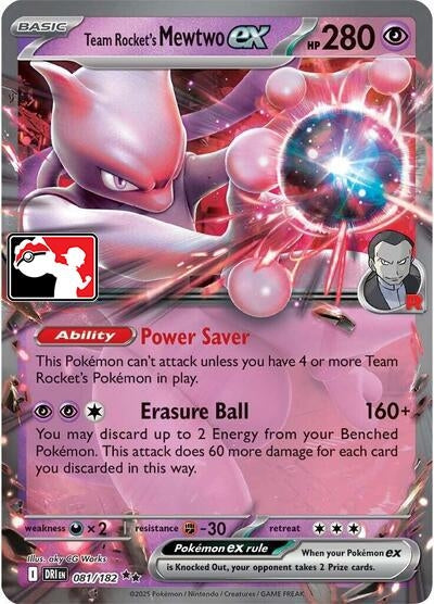Team Rocket's Mewtwo ex (081/182) (Prize Pack Series Cards)