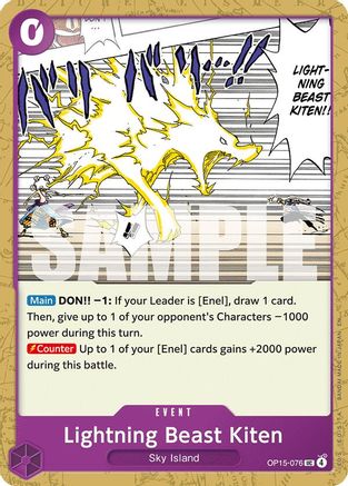 Lightning Beast Kitten (OP15-076) - Adventure on Kami's Island