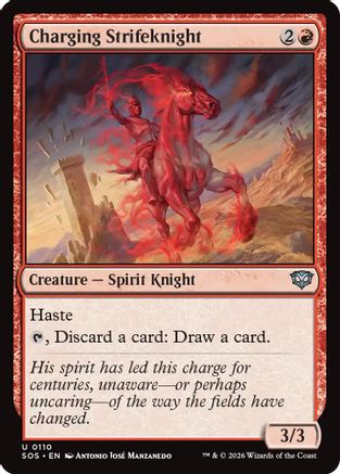 Charging Strikeknight (SOS-110) - Secrets of Strixhaven