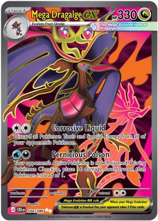 Mega Dragalge ex 104/086 - ME04 Chaos Rising Holofoil