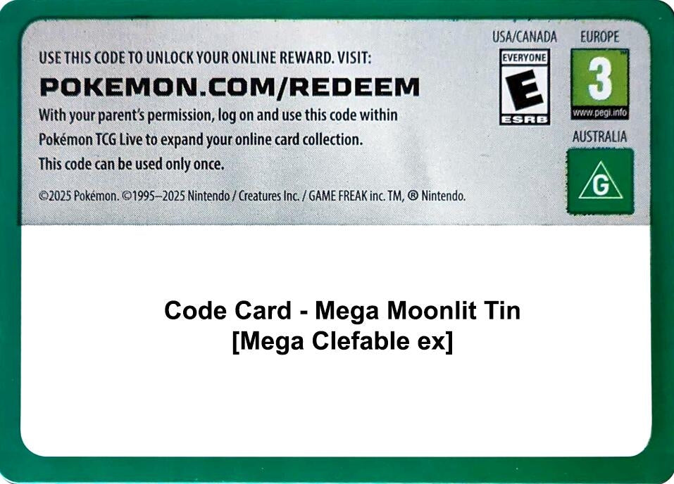 Code Card - Mega Moonlit Tin [Mega Clefable ex] (Miscellaneous Cards & Products) (MCAP)