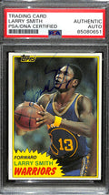 Larry Smith Signed 1981 Topps Card #75 Golden State Warriors PSA/DNA 185097