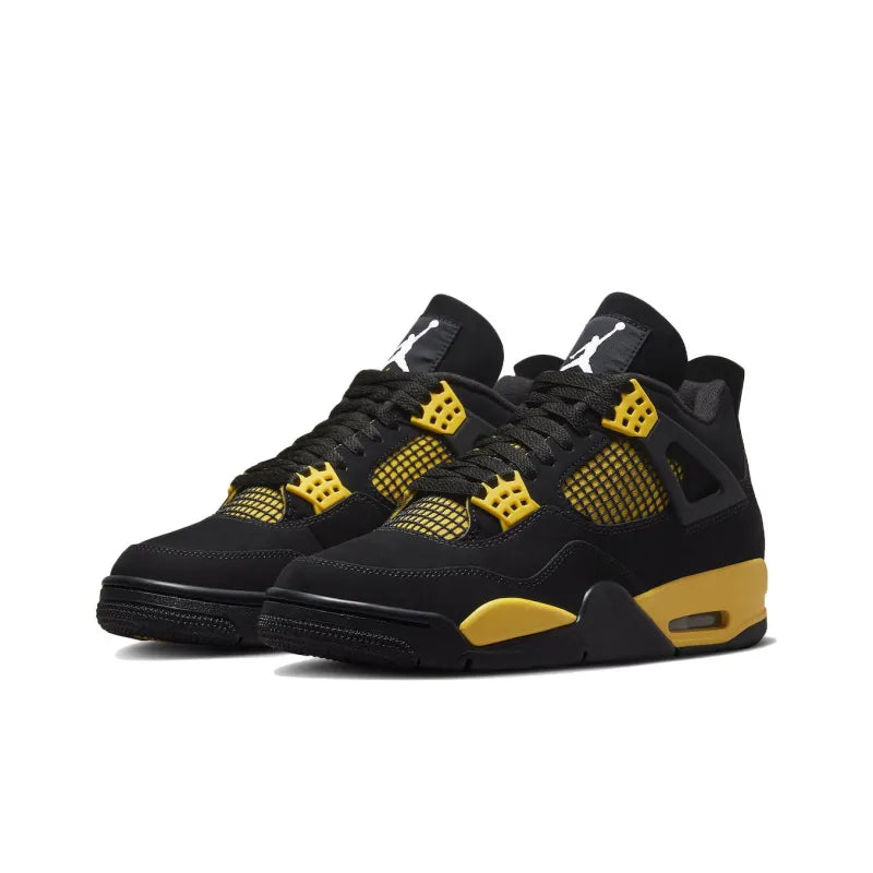 Air Jordan 4 Retro Thunder – Men's Iconic Sneakers (Black/Tour Yellow)
