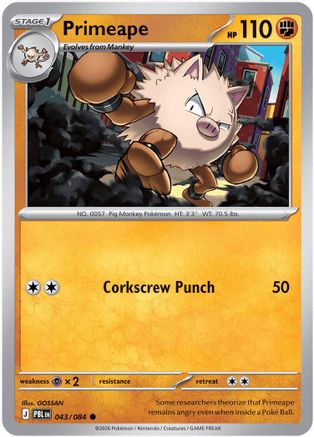 Primeape 043/null - ME05 Pitch Black Reverse Holofoil