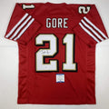 Autographed/Signed Frank Gore San Francisco Red Alternate Football Jersey Beckett BAS COA
