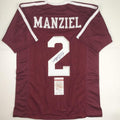 Autographed/Signed Johnny Manziel Texas A&M Maroon College Football Jersey JSA COA