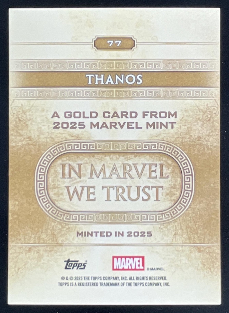 2025 Topps Mint Marvel #77 Thanos Gold