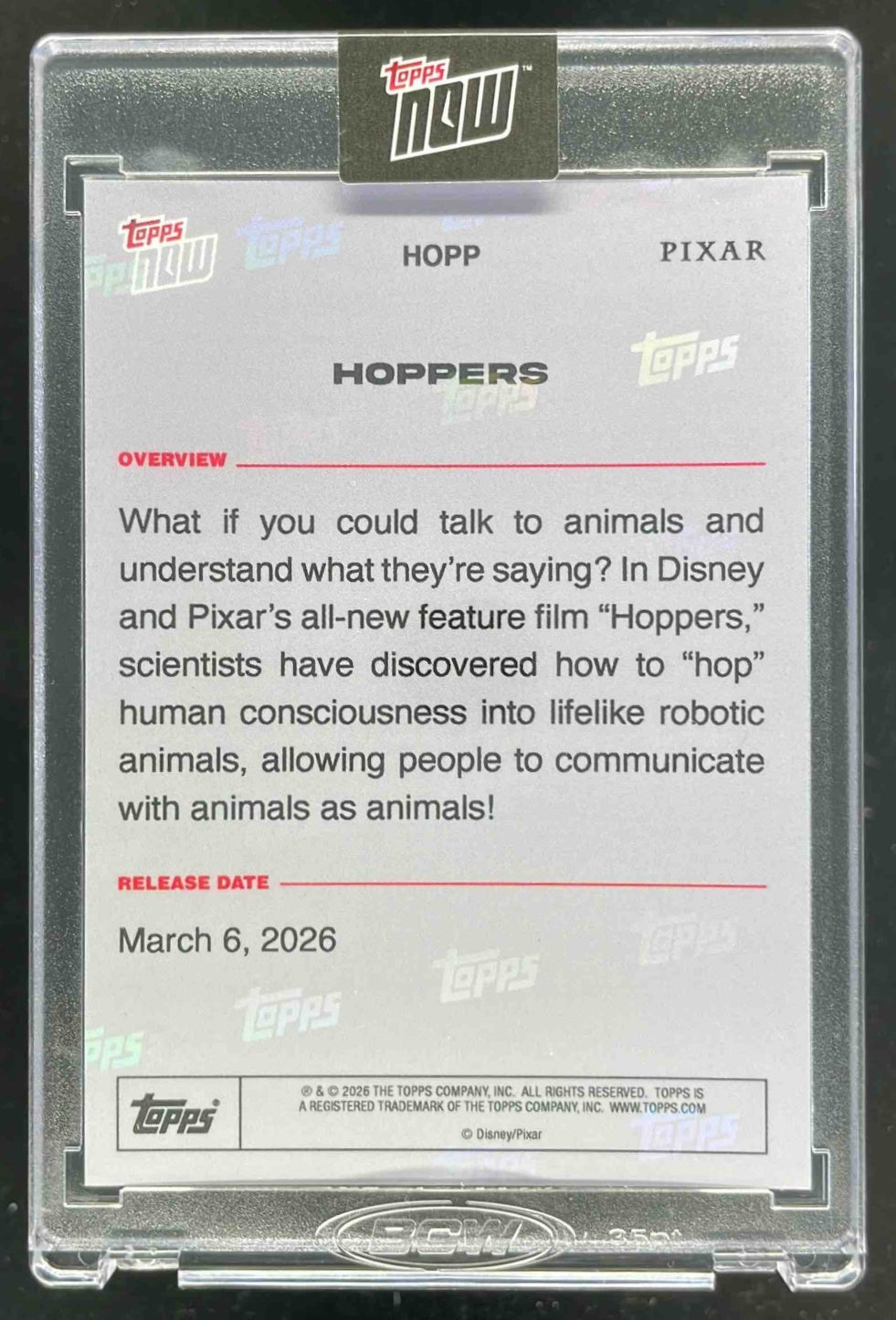 2026 Topps Now Disney #HOPP Hoppers