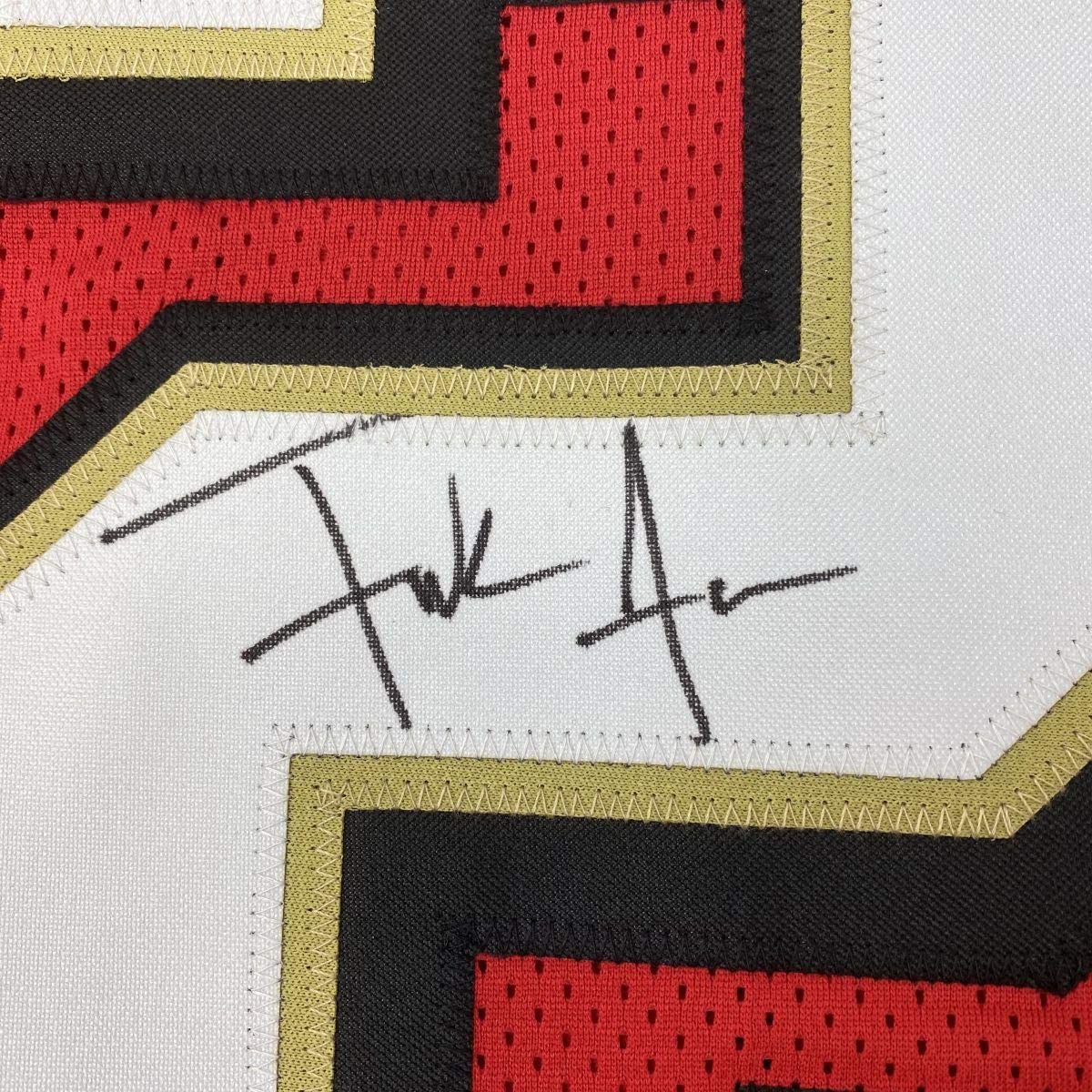 Autographed/Signed Frank Gore San Francisco Red Alternate Football Jersey Beckett BAS COA