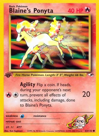 Blaine's Ponyta 063/132 - Gym Heroes 1st Edition