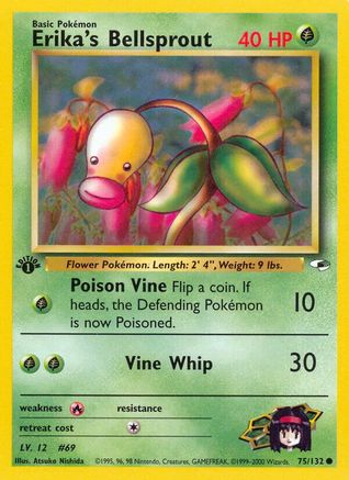 Erika's Bellsprout 075/132 - Gym Heroes 1st Edition