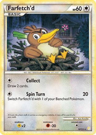 Farfetch'd 019/123 - HeartGold SoulSilver Reverse Holofoil
