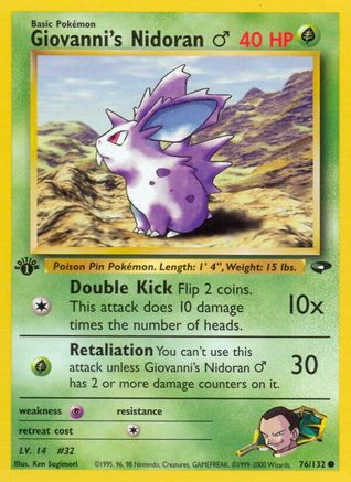 Giovanni's Nidoran M 076/132 - Gym Challenge 1st Edition