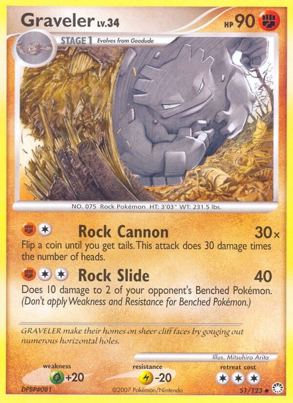 Graveler (51/123) (Mysterious Treasures) (MT)