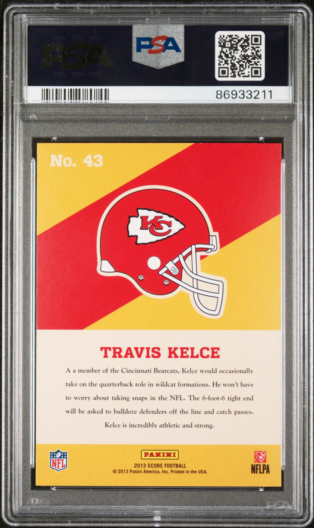 Graded 2013 Panini Score Travis Kelce #43 Hot Rookies RC Football Card PSA 10 Gem Mint