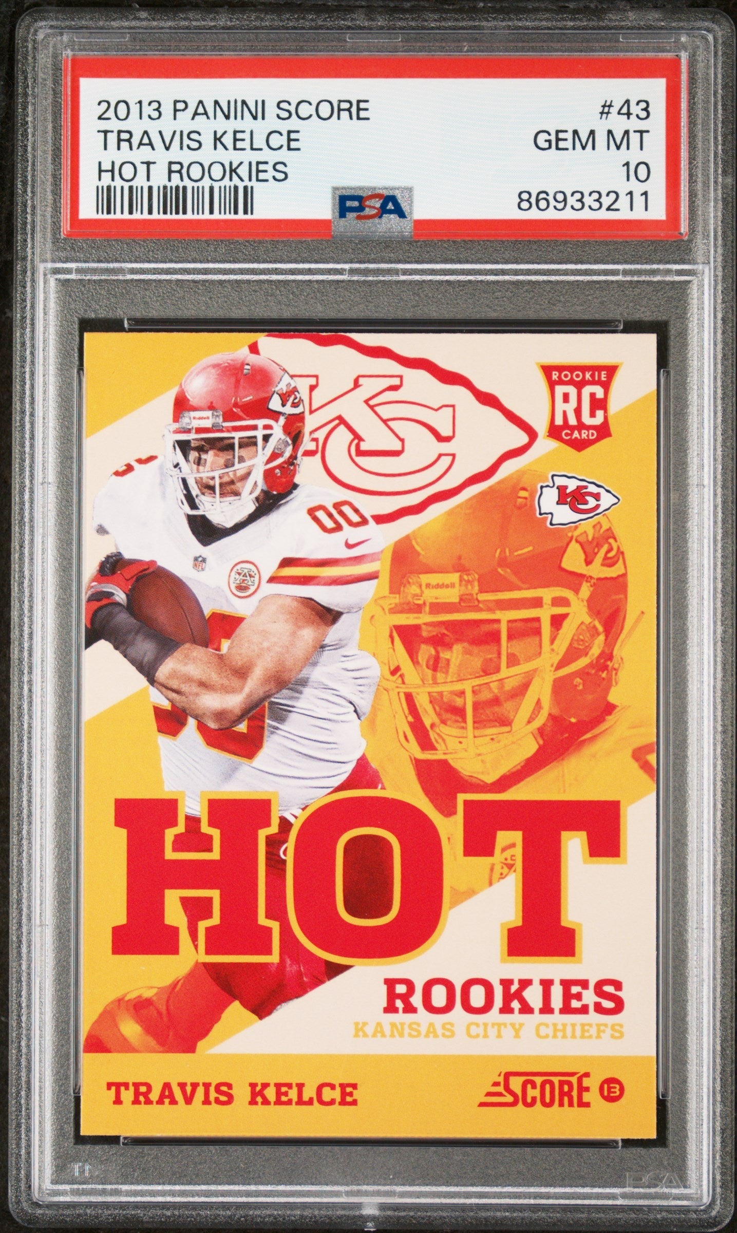Graded 2013 Panini Score Travis Kelce #43 Hot Rookies RC Football Card PSA 10 Gem Mint