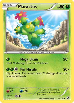 Maractus 011/114 - Black and White Reverse Holofoil