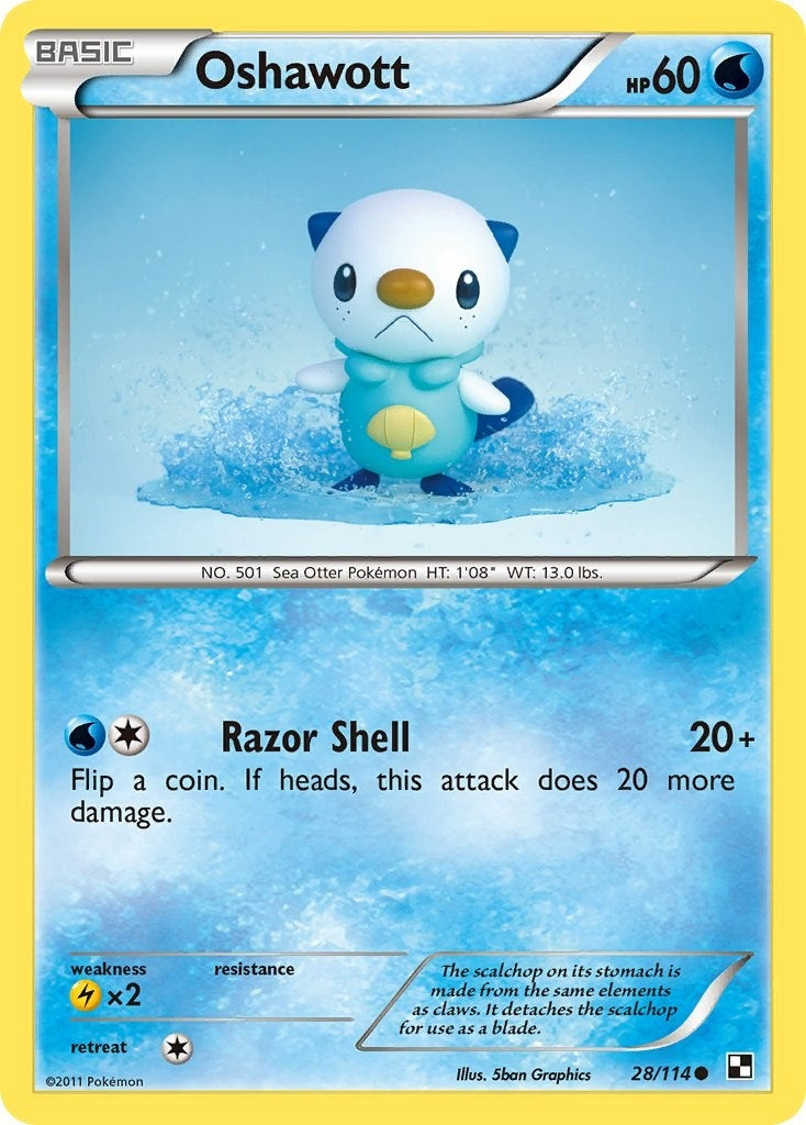 Oshawott (28) (28/114) (Black and White) (BLW)