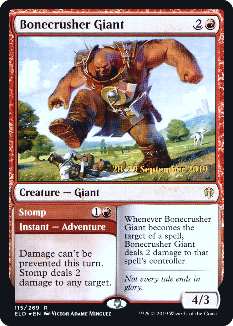 Bonecrusher Giant // Stomp (PRE-115S) - Throne of Eldraine Promos Foil