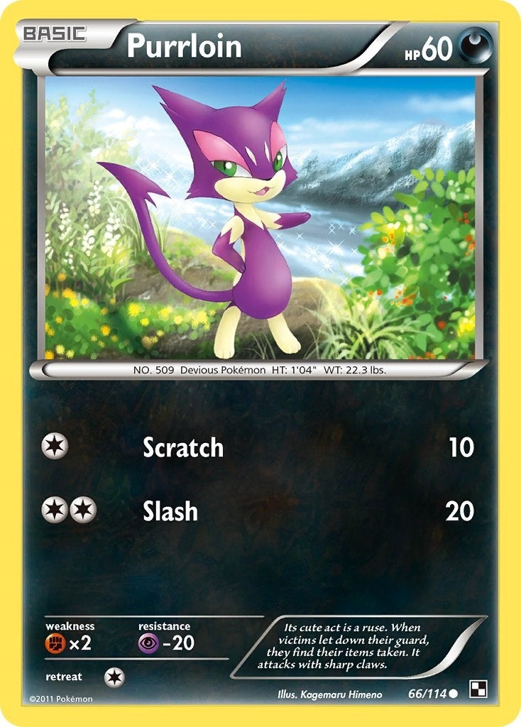 Purrloin (66/114) (Black and White) (BLW)