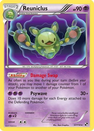 Reuniclus 057/114 - Black and White Holofoil