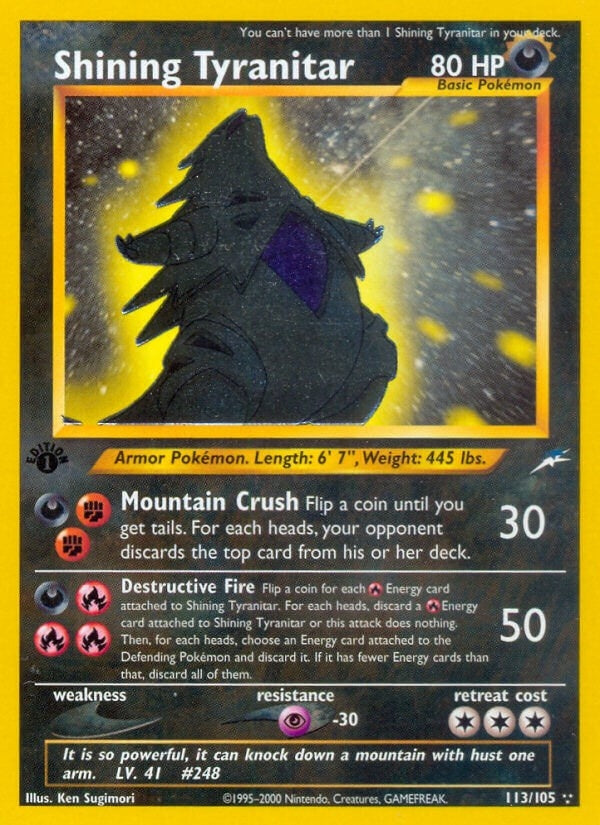 Shining Tyranitar (113/105) (Neo Destiny) (N4)