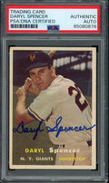 Daryl Spencer Signed 1957 Topps Card #49 New York Giants PSA/DNA 184151