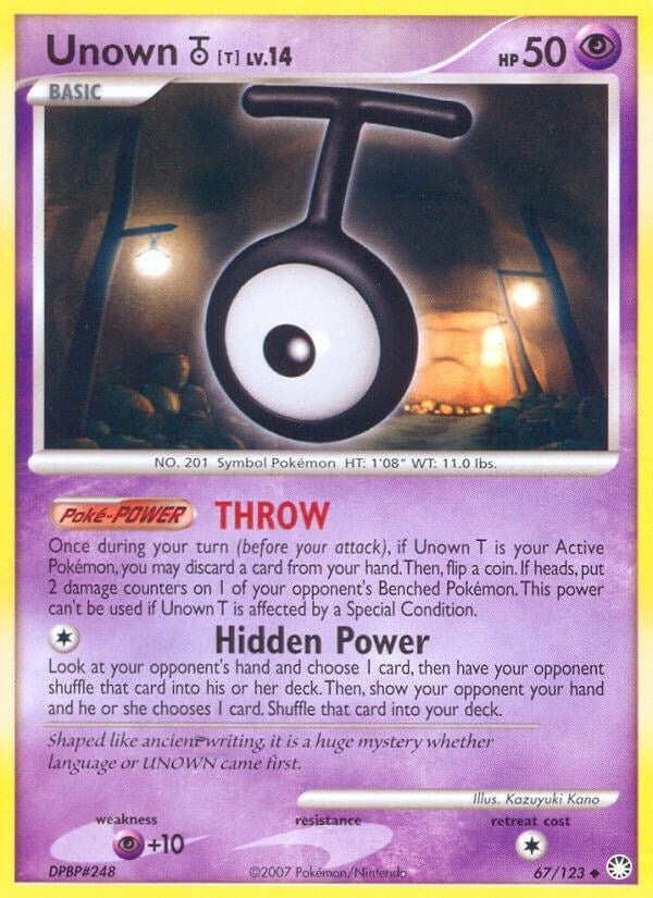 Unown [T] (67/123) (Mysterious Treasures) (MT)